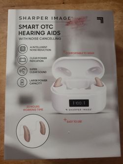 Sharper image smart otc hearing aids with noise canceling