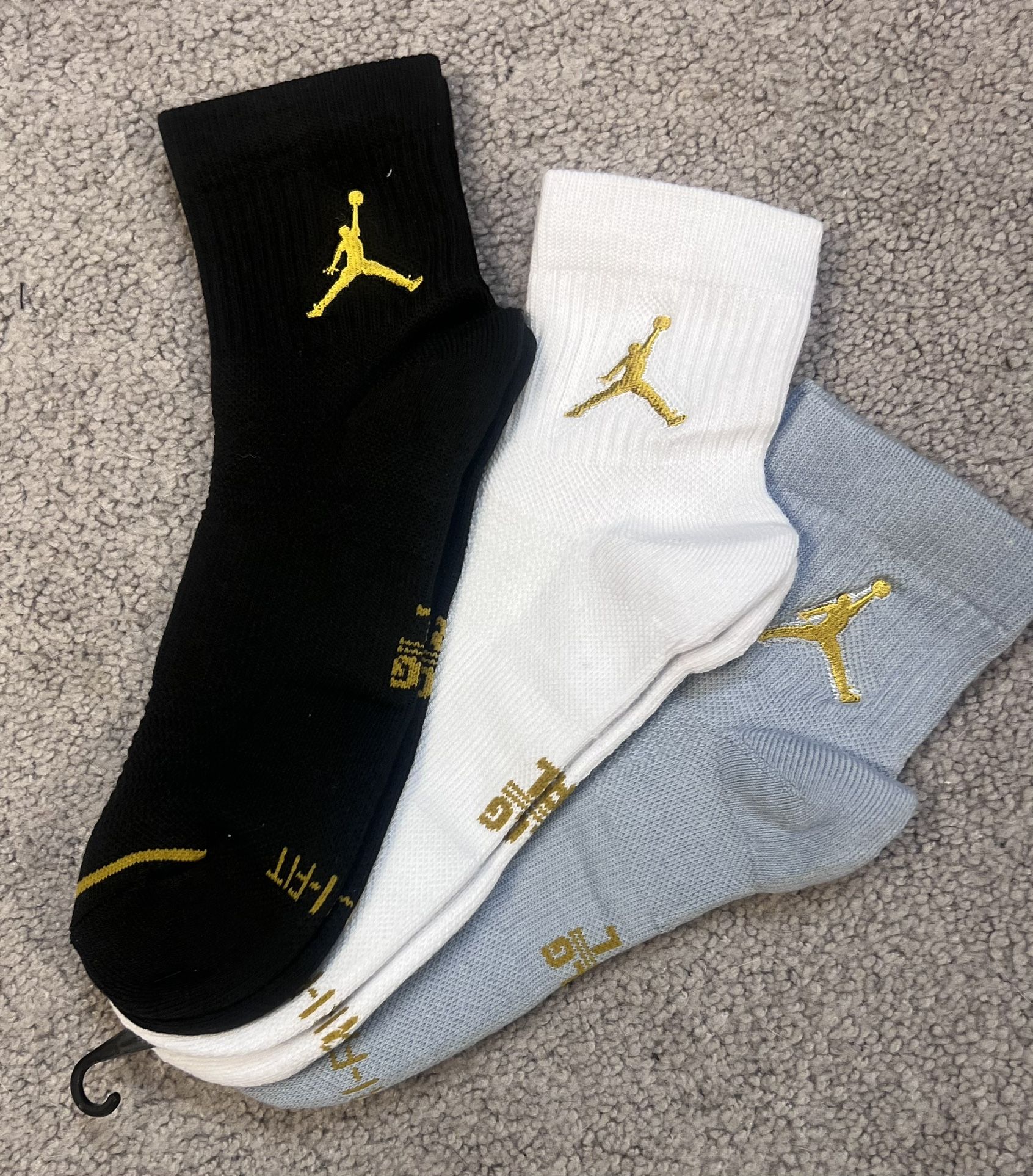 Gold Nike Air Jordan Everyday Max DriFit Socks Variety 3 Pack