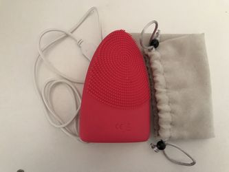 Electric Rechargeable Silicone Cleansing Brush,Ultrasonic IPX6 Waterproof Bath Brush, Multi-functional Sonic Massage Brush for Face and Body(Pink)