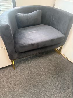 Modern Black Velvet Accent Chairs with Gold Legs – Set of 2