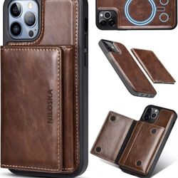 Magnetic Leather Wallet Case 