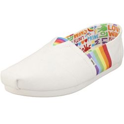TOMS Women's, Alpargata Pride Slip-On White Rainbow 10 M