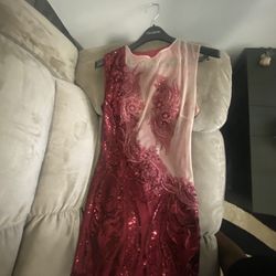 Burgundy Prom Dress Size 14