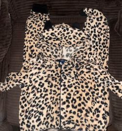 Cheetah print Hooded onesie