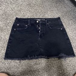Black Denim Skirt