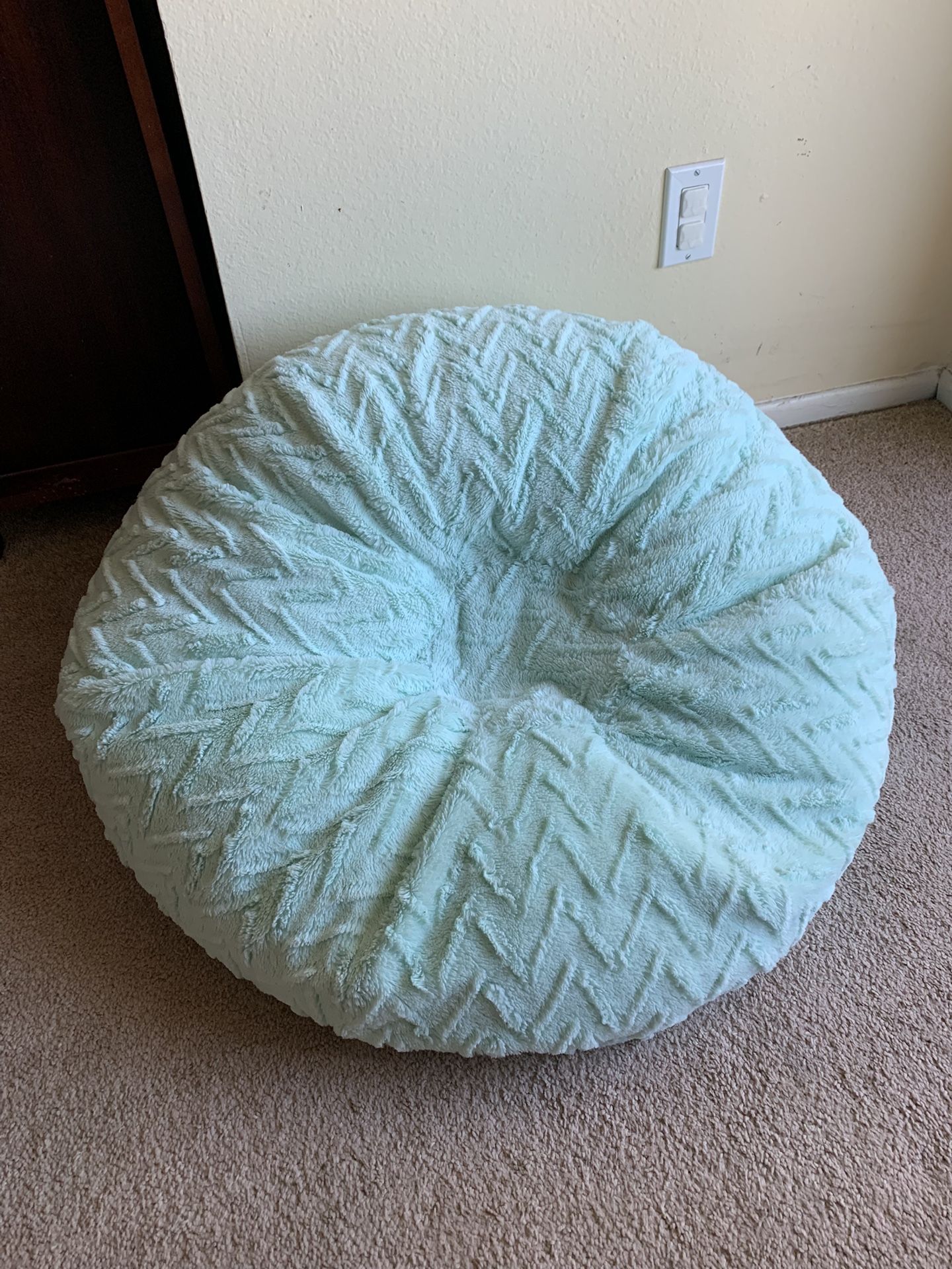 Brand New - Furry Teal/Aqua Bean Bag Chair