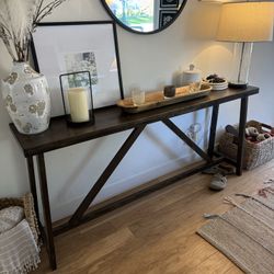 Dark Brown Entry Way Console Table 70" W