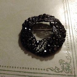 Black Rhinestone Brooch