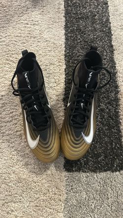 Nike Air Zoom Vapor Pro 1 Football Cleats Black / Metallic Gold / White Size 12.5