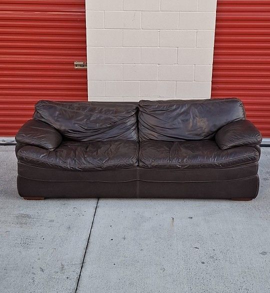 Brown Leather Sofa 