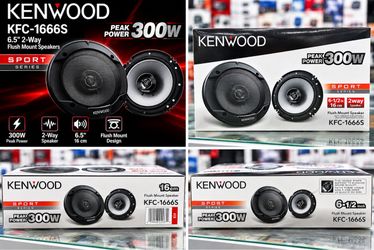 Kenwood KFC-1666S 6.5” 2-Way Car Speakers 300W