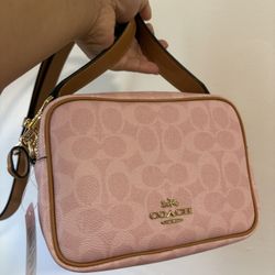 COACH Powder Pink Carey Crossbody Bag