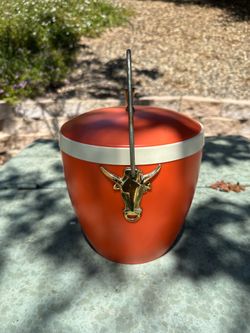 Mid-Century Vintage Orange Ice Bucket