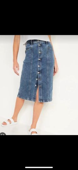 Old Navy Denim Button-Front Midi Skirt