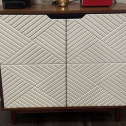 Brown and White Chest / Accent Table / Side Table - Can deliver