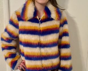 Fashionable Furry Jacket Silk Inner Lining 