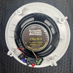 Acoustic Audio CSic83 8” Woofer 3-Way In Ceiling Home Theater Speaker - White