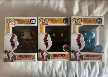 Kratos God of War Funko pops #25 3 Pack Bundle