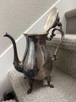 Vintage Silver-Plated Footed Teapot