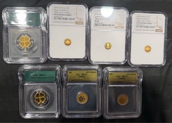 Gold Lot Queen Elizabeth Graded .5 gram each .999 gold 24k