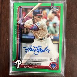 2025 Topps Chrome - Harrison Bader Green /99 Autograph