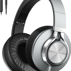 AILIHEN C90 Wired Headphones with Microphone Volume Control, Noise Reduction Foldable Comfortable Over Ear Headphones Wired Durable Nylon 3.5mm Jacket