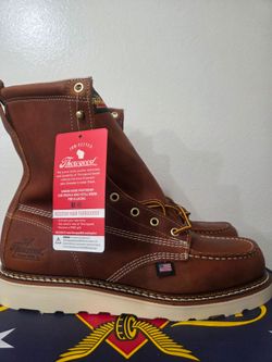 Thorogood 8 inch Moc Toe Brown Wedge Work Boot 9.5D