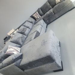 Dark Grey U Shape Sectional Chaise LF