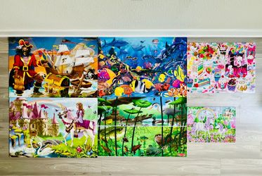 Set of 6 floor puzzles, price is for all.
