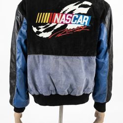 RARE Vintage NASCAR JH Design Racing Jacket - Suede & Leather - Size L