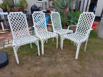 Wrought iron chairs white heavy duty