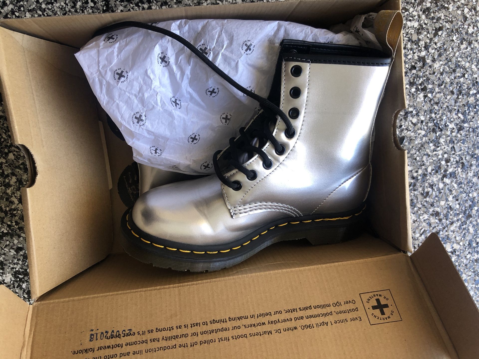 NEW Silver Dr Martens Womens Size 6