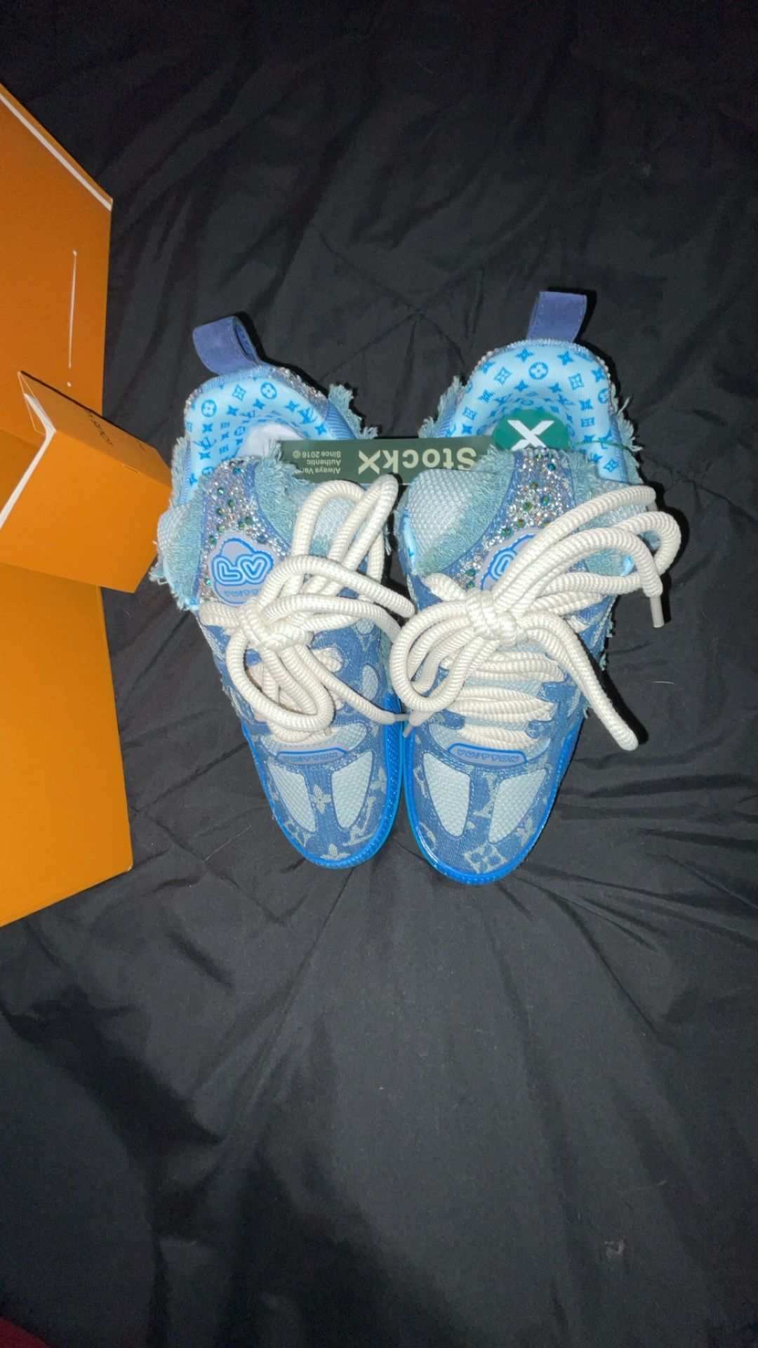 Louis Vuitton Blue Swarovski Monogram Skates/Lv Skates – Size 9 – Perfect Condition