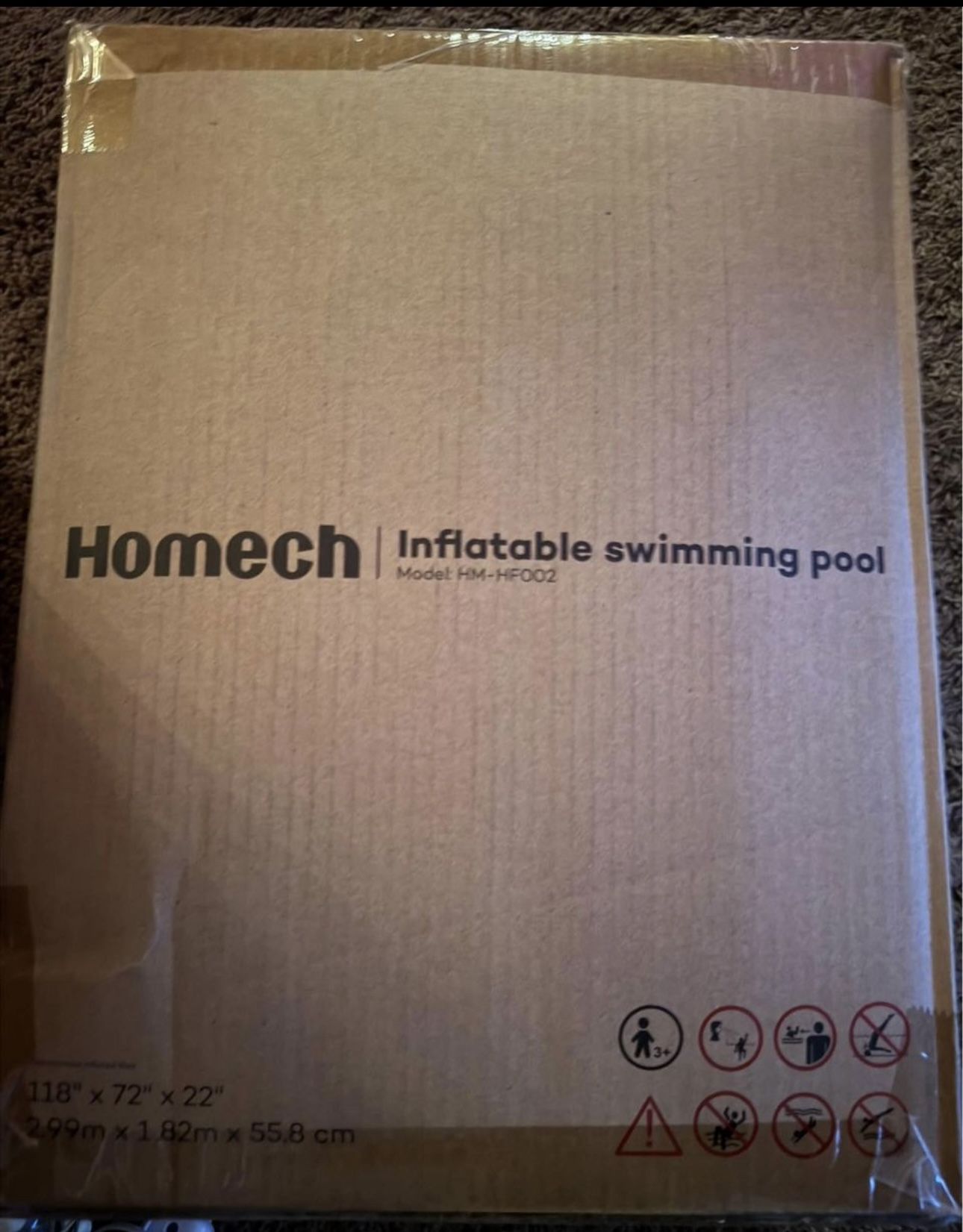 Homech Full-Sized Family Inflatable Lounge Swimming Pool