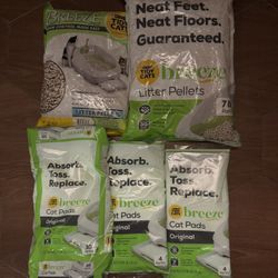 Breeze pads, Pellets And litter Box  