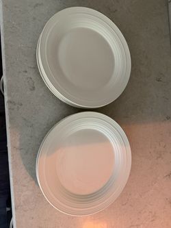 White Ceramic Dinner Plates Set