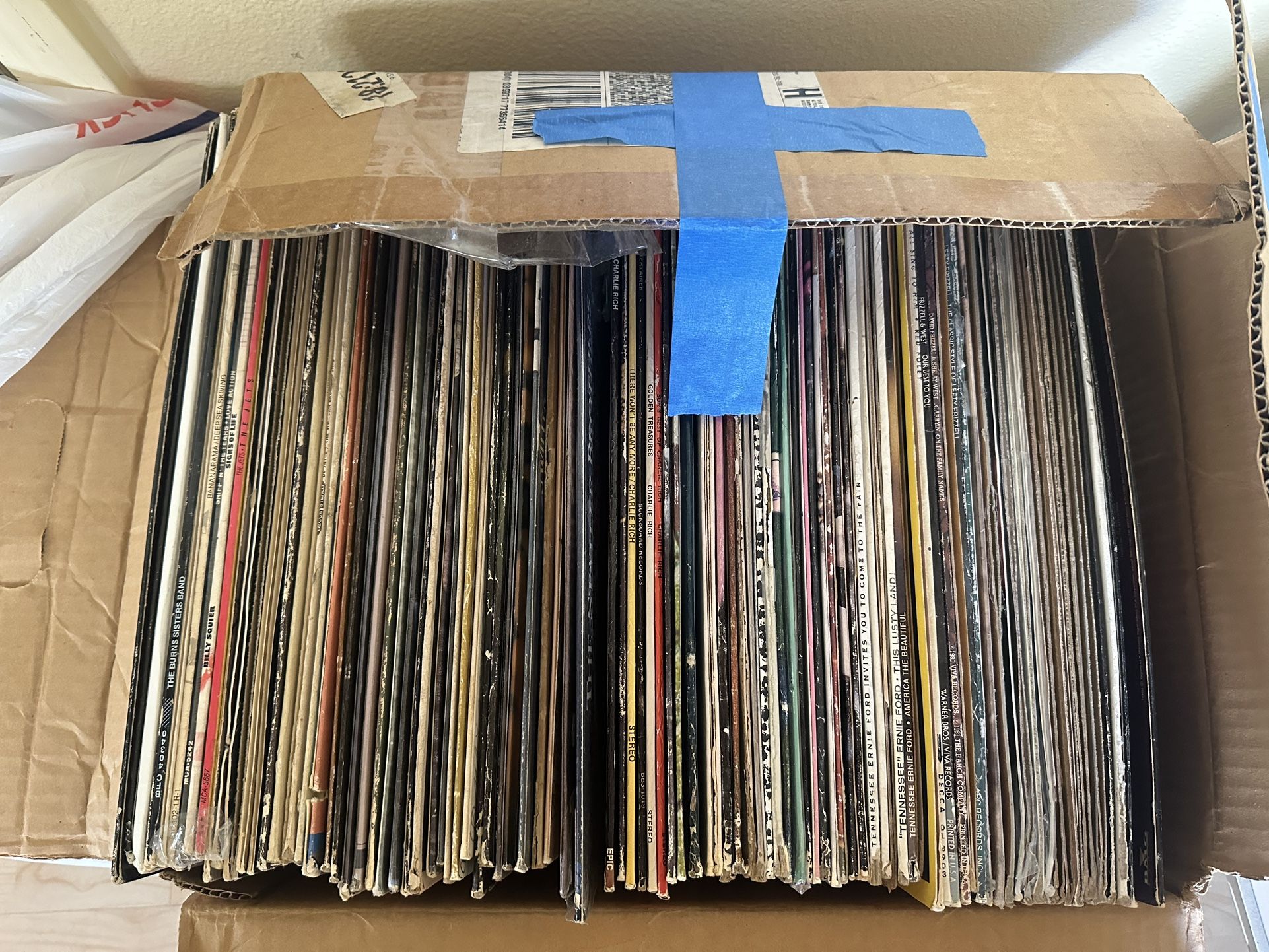 Large Vinyl Record Collection – About 100 Records (Mixed Genres)