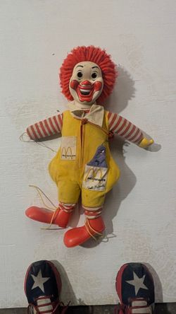 McDonald's Vintage 1980s Ronald McDonald Plush Stuffed Toy Doll