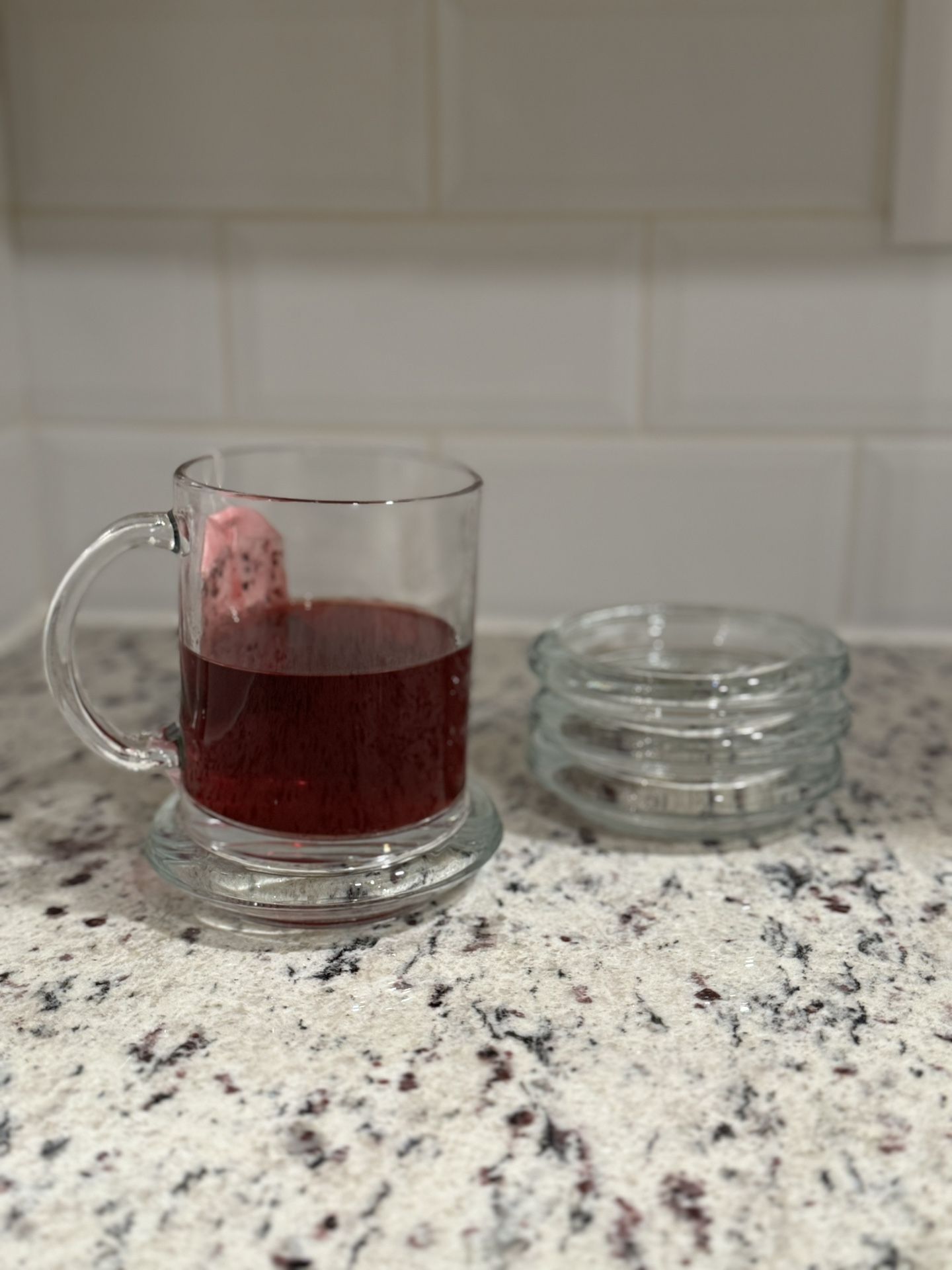 4 Vintage Glass Coasters