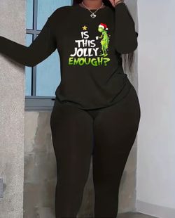 Cozy Black Grinch Two Piece Set