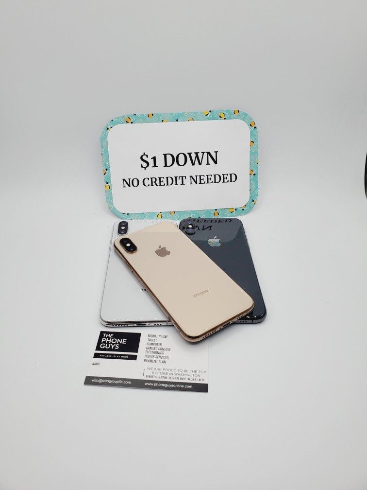 Apple iPhone XS/ Apple iPhone X - 90 DAY WARRANTY - $1 DOWN - NO CREDIT NEEDED 