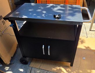 Outdoor Grill Cart with Cabinet and Wheels