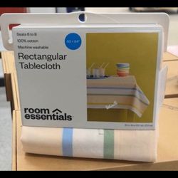 Room Essentials Rectangular Tablecloth 60x84 100% Cotton