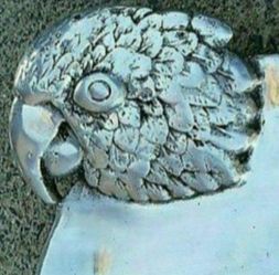 Incredible LARGE  Oval Server Tray WITH ORNATE PARROT HEAD HANDLES MADE BY BETTY BARRETT GORGEOUS!