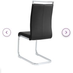 Faux Leather Dining Chairs With Chrome Legs Set Of 6, Like New