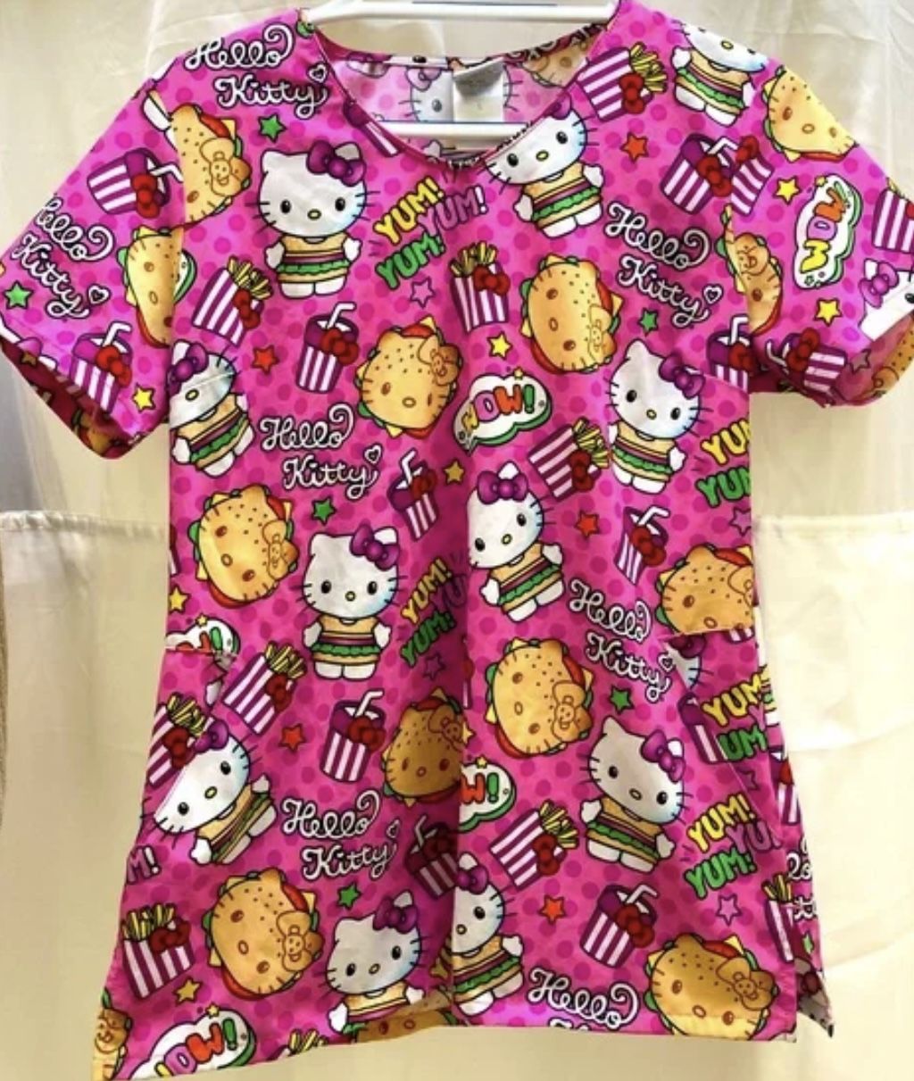scrubs Top Hello Kitty Size Small