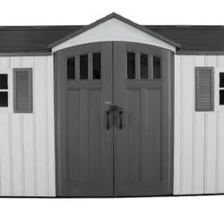 15 ft. W x 8 ft. D Resin Outdoor Storage Shed with Double Door (120 sq. ft.)