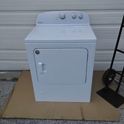 Nice White Whirlpool Natural Gas Dryer OEM Factory Very Clean Like,Plus Brand New Vent Tub. 