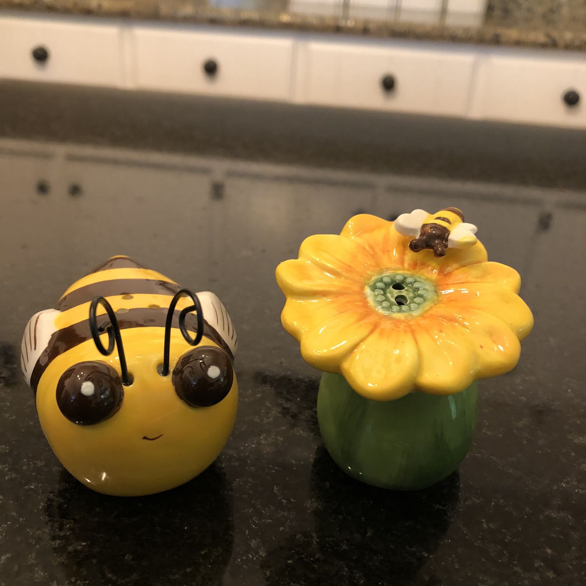 Cracker Barrel “LIFE IS A GARDEN” Bumble Bee Salt & Pepper Shakers PLEASE READ DESCRIPTION