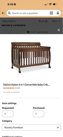 DaVinci Kalani 4-in-1 Convertible Baby Crib and mattress